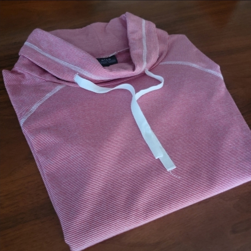 Nomadic Traders Nautical Red White Stripe Pullover Light Hoodie - Picture 12 of 16
